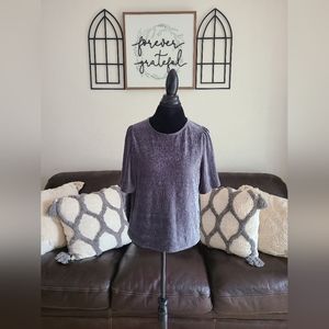 Madewell Texture‎ & Thread Velvet Flutter Sleeve Top Women's Size M